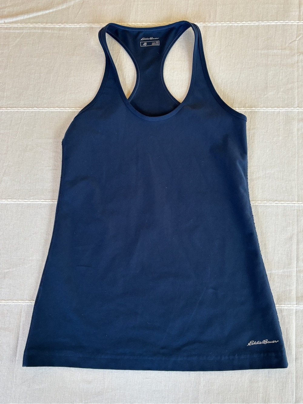 Eddie Bauer Navy Blue Racerback Athletic Tank Top XS Freedy Stretch Workout